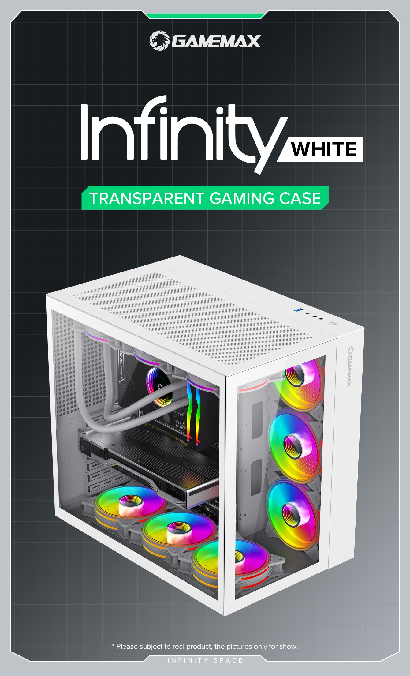 Gamemax Infinity White Gaming Computer Case